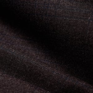 Close-up of dark brown wool flannel fabric with soft folds and a fine, subtle texture